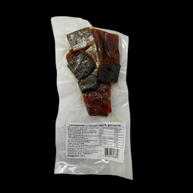 Lemberg Kousky červeného lososa (nerka), sušené, v omáčce teriyaki , 100 g/20 kus