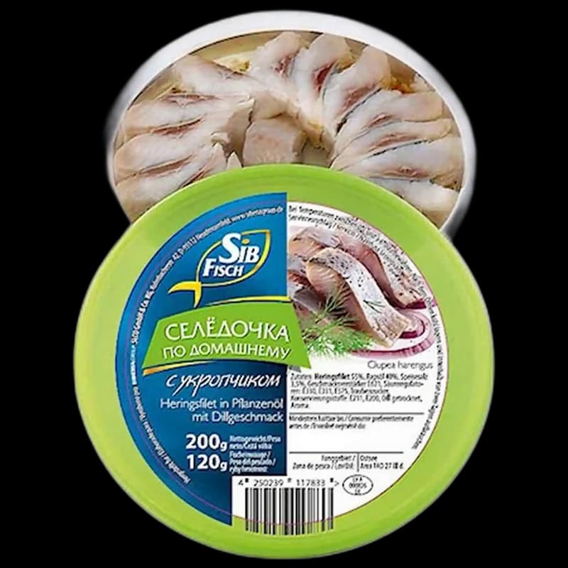 SibFisch Sleď filé v oleji s koprem 200 g 1/6 ks
