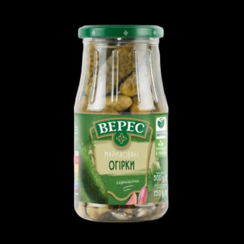 TM Veres Marinované kornišoni, 500g/12 ks