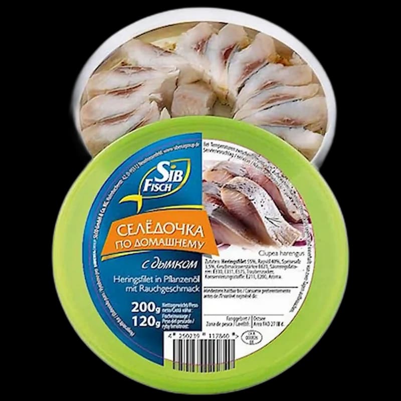 SibFisch Sleď filé v oleji s kouřovou příchutí 200 g 1/6 ks