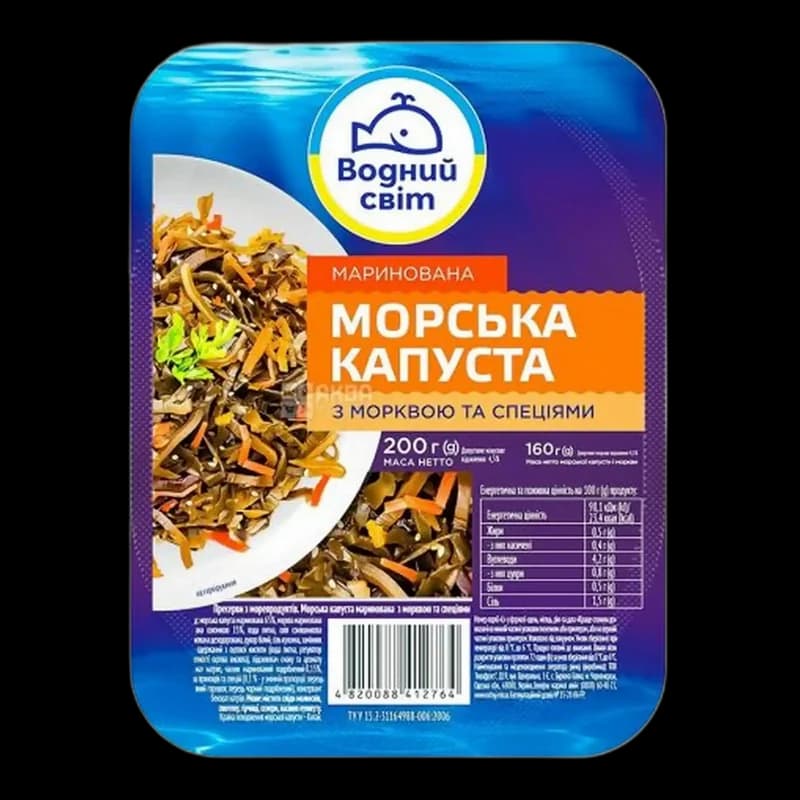"Vodnyj svit" Mořská řasa marinovaná s mrkví a kořením, 200 g/12ks