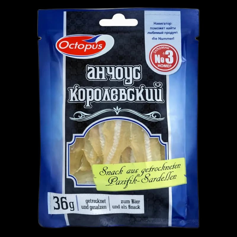 Oktopus Sušený ančovičky královské, 36g / 25ks
