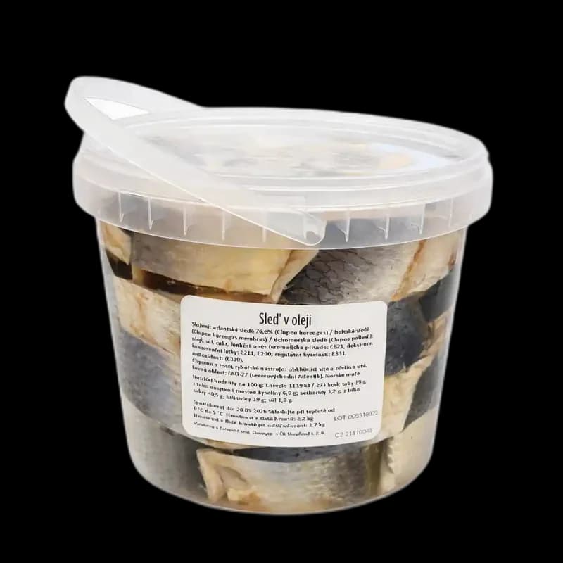 Kousky sledě v olejii, 2,2L/1,7kg