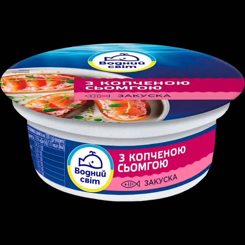 "Vodnyj svit", "Zakuska", Pomazánka s uzenou semgou, pasterizovaná, 110 g/12ks