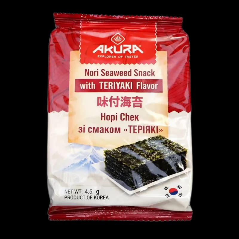 Nori snack s příchutí teriyaki, 4,5g/72 ks